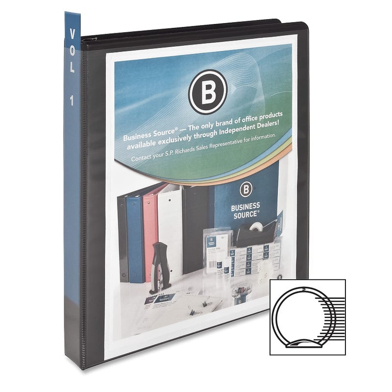 Business Source 1" Round-Ring View Binder - Image 2